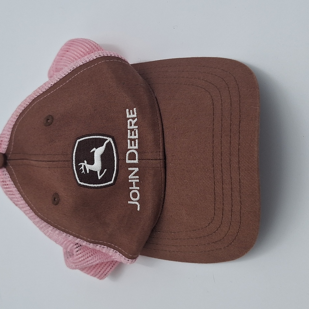 John Deere Brown and Pink Mesh Trucker Hat